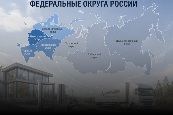 Федеральные округа России. Карта.